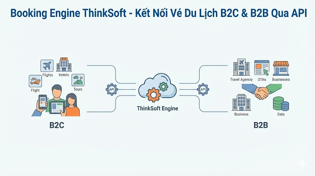 Booking Engine ThinkSoft - Kết Nối Vé Du Lịch B2C & B2B Qua API